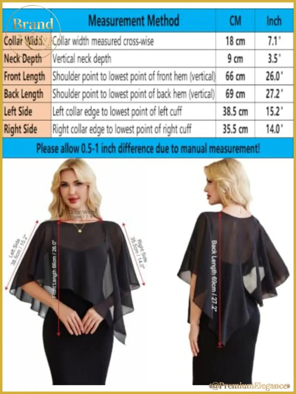 Chiffon Capelet Batwing Sleeve Sheer Wrap Wedding Shawl Cover Up One Size